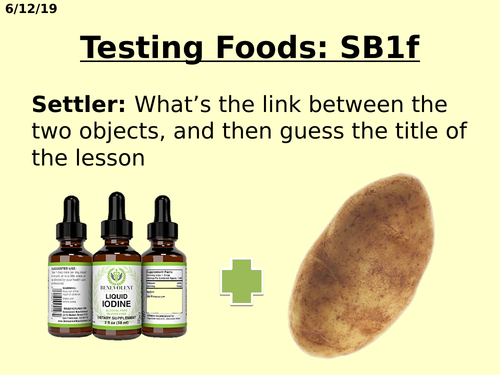 SB1f Testing Foods and Core Practical