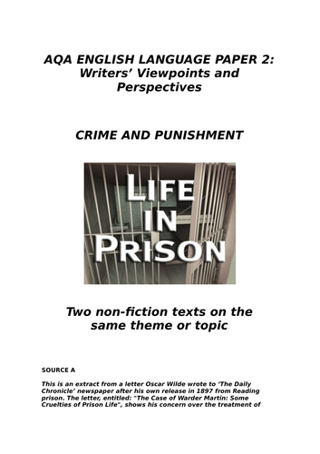 Full Paper 2 English Language GCSE practice. Crime and Punishment walk ...
