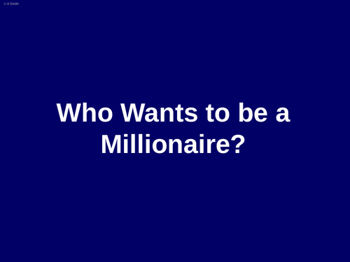 Literacy Who Wants to be a Millionaire quiz