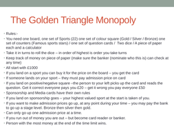 Golden Triangle Monopoly - GCSE PE | Teaching Resources