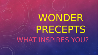 Wonder Precepts | Teaching Resources