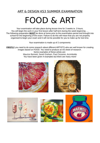 ART & DESIGN KS3 EXAM - Food