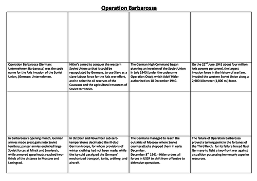 Operation Barbarossa Comic Strip and Storyboard