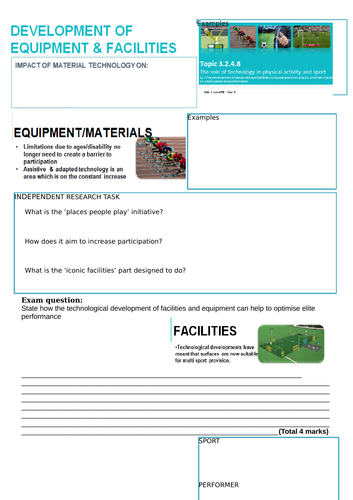 NEW AQA A LEVEL PE (Year 2) The role of technology in physical activity and sport- L3