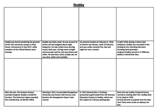 Sergeant Stubby Comic Strip and Storyboard