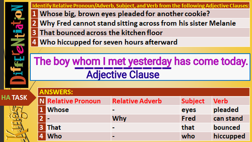 ADJECTIVE CLAUSE: LESSON PRESENTATION - 6 SESSIONS | Teaching Resources