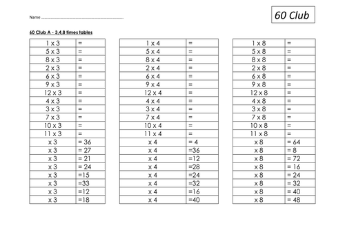 Number bonds and timetables recall resource | Teaching Resources