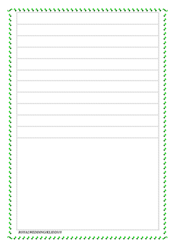 Grid for writing with space for drawing