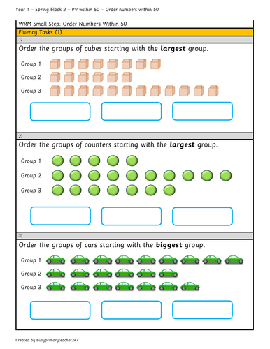 Place Value - Ordering Numbers Within 50 | Teaching Resources