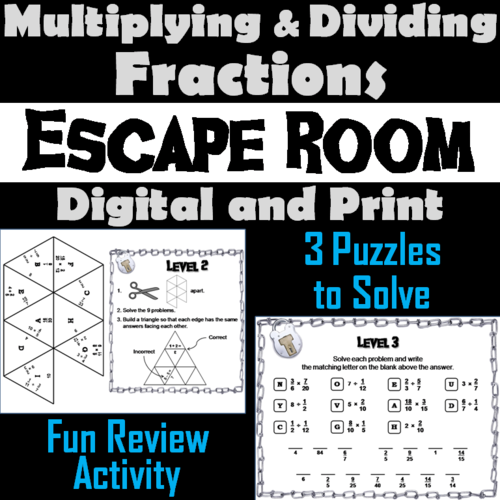 Multiplying and Dividing Fractions Escape Room