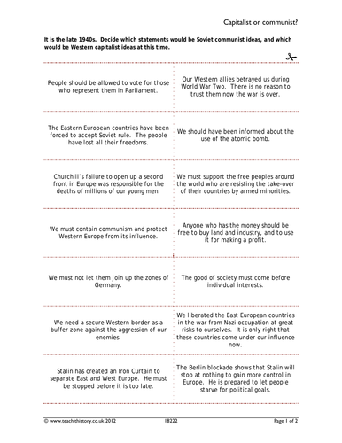 AQA Cold War Year 12- Cold War in Europe (13 lessons, resources and SOW ...
