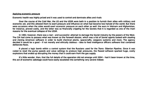 AQA Cold War Year 12- Cold War in Europe (13 lessons, resources and SOW ...