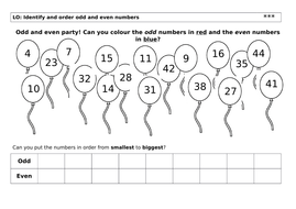 Year 1 Odd and Even worksheet | Teaching Resources