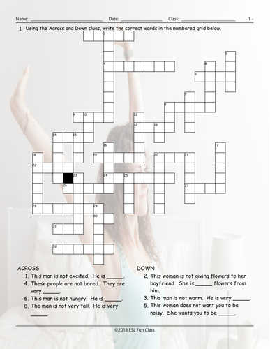 Antonyms Crossword Puzzle | Teaching Resources