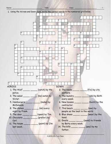 Passive Voice Crossword Puzzle Teaching Resources