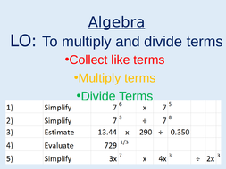 Multiply and Divide terms | Teaching Resources