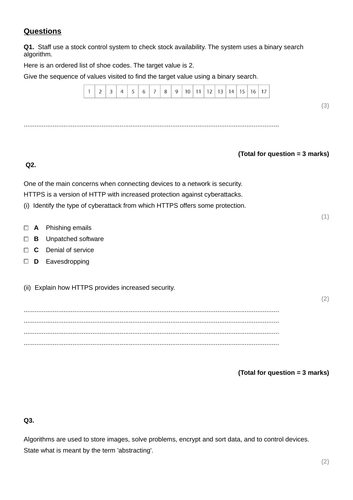 GCSE Computer Science  Short 91����t