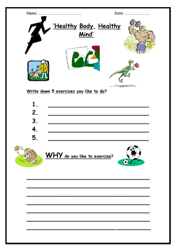 Healthy Body, Healthy Mind (2 worksheets)