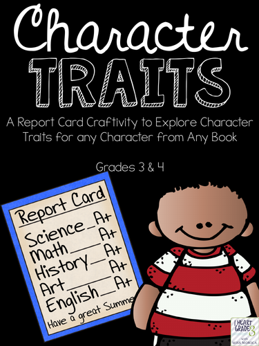 Character Traits Report Card Craftivity Teaching Resources