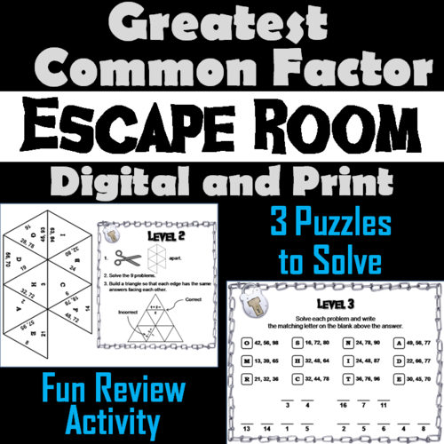 Greatest Common Factor Escape Room