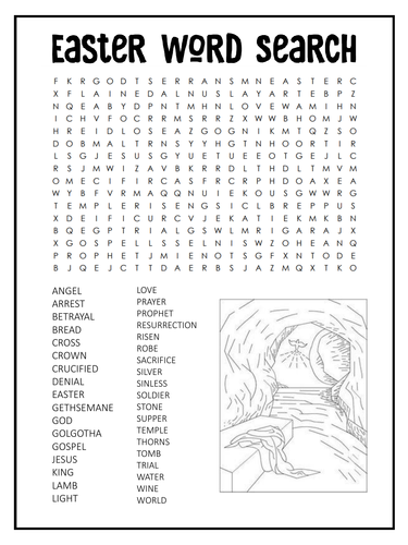 Easter Word Search Bundle - Sunday school Activity. Jesus, Bunnies and Chocolate!
