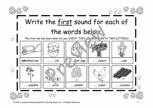 Year 1 Easter Phonics Booklet (20 pages) | Teaching Resources