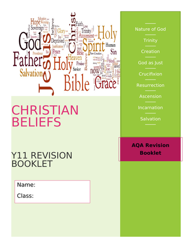 GCSE RE AQA Christian Beliefs and Teachings Revision Booklet