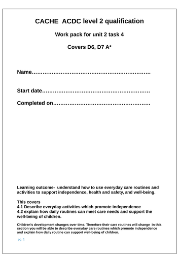 CACHE ACDC unit 2 task 4