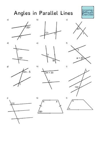 Increasingly Difficult Questions - Angles in Parallel Lines | Teaching ...