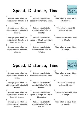 Physics Questions Speed Distance Time