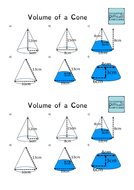 Increasingly Difficult Questions - Volume of a Cone | Teaching Resources