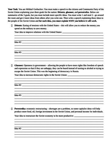 AQA Cold War Year 13 Ending of the Cold War (8 lessons, resources and ...