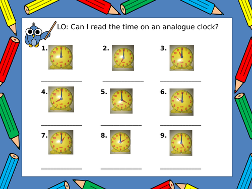Reading analogue time | Teaching Resources