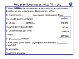 Spanish Foundation restaurant role play | Teaching Resources