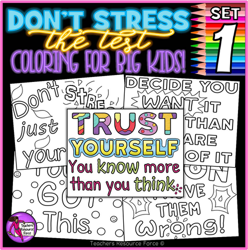 Growth Mindset Colouring Pages / Posters: Don't Stress The 91����t 1