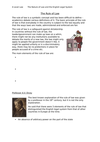 English Legal System - Rule of Law | Teaching Resources