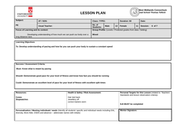 800m Pacing Lesson Plan - Athletics - worksheet / resource included ...