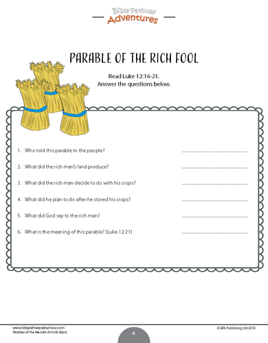 Bible Parable: The Rich Fool | Teaching Resources