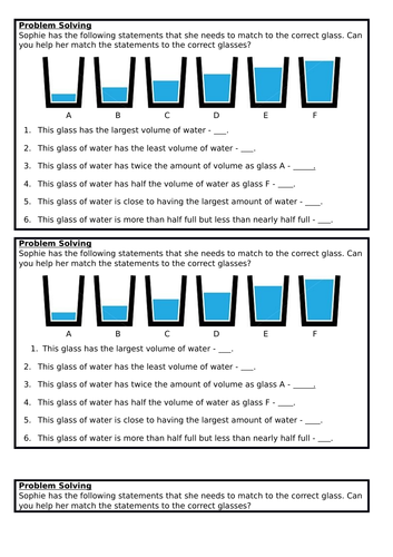 Measuring Capacity, Spring block 4, Year 1