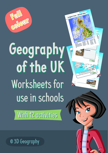 geography of the uk 12 worksheets and activities teaching resources