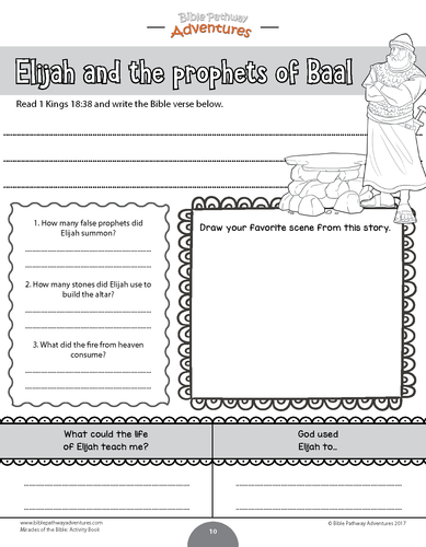 elijah and prophets of baal coloring pages