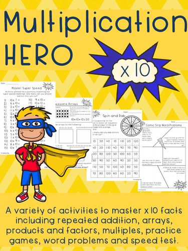 Multiplication HERO x 10 Activity Pack