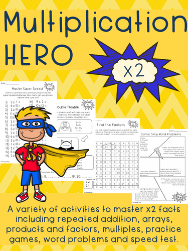 Multiplication HERO x 2 Activity Pack