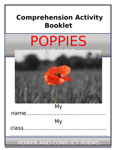 Poppies Comprehension Activities Booklet!