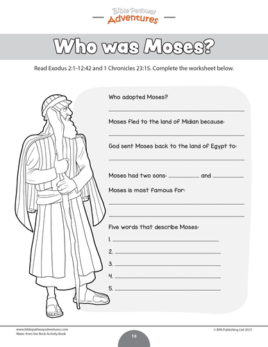 Bible Miracles: Water from the Rock Activity Book | Teaching Resources