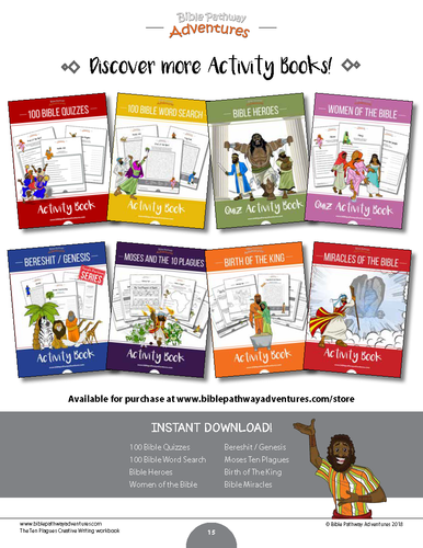 Ten Plagues: creative writing & coloring workbook | Teaching Resources