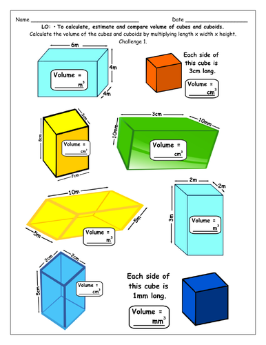 Perimeter Area & Volume Y6 KS2 Differentiated Mastery Challenges