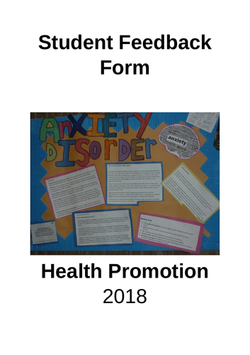 Unit 20 - Health Promotion Evaluation Form | Teaching ...