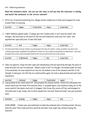 KS1 Year 1/ Year 2 inference - riddles and inferring emotions