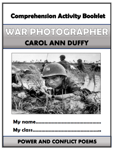 War Photographer Comprehension Activities Booklet!